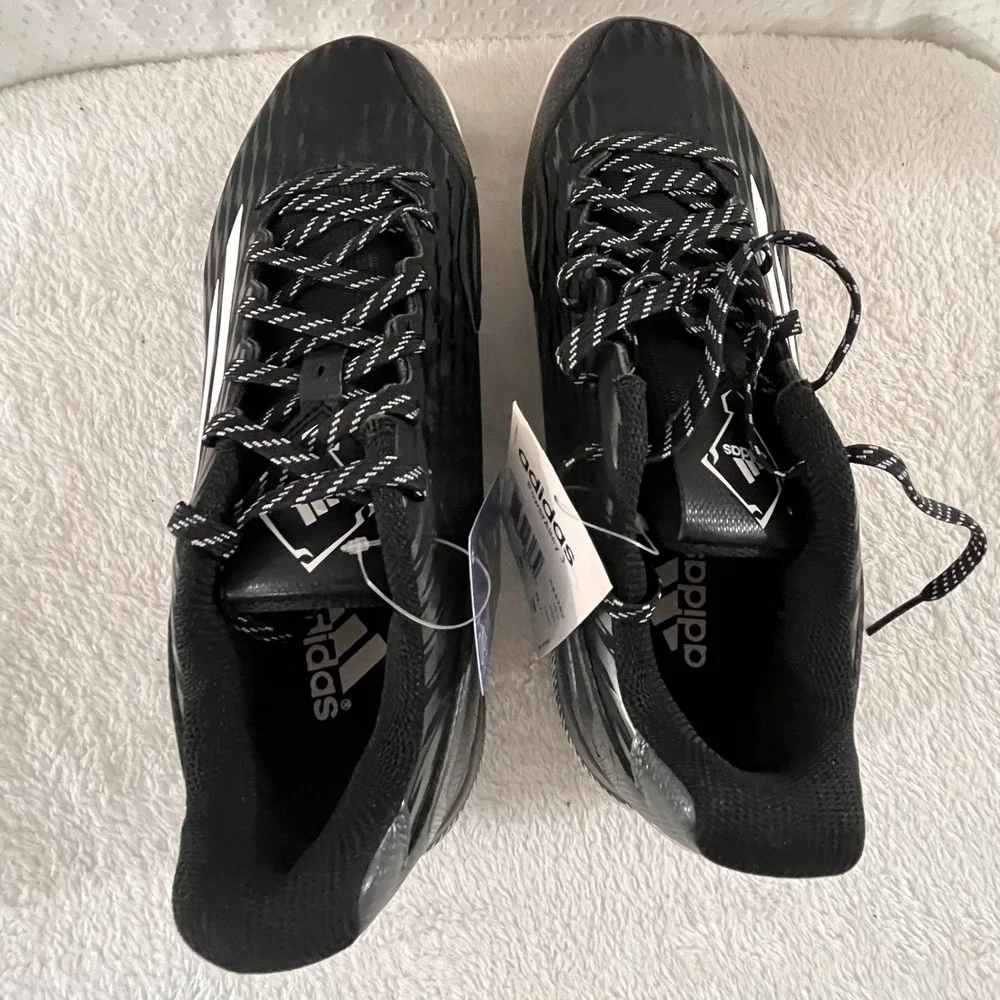 Adidas PowerAlley 3 Men's Metal Baseball Cleats Size 11 Black White (S84762)